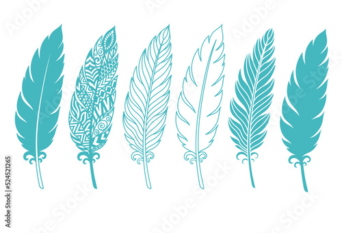 Blue bird feathers. Soft and fluffy plumelets