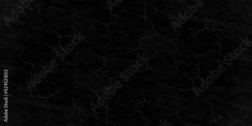 Abstract black marble background with straight lines, neon light effected black grunge texture, decorative black and white background with various geometric lines and stains. 