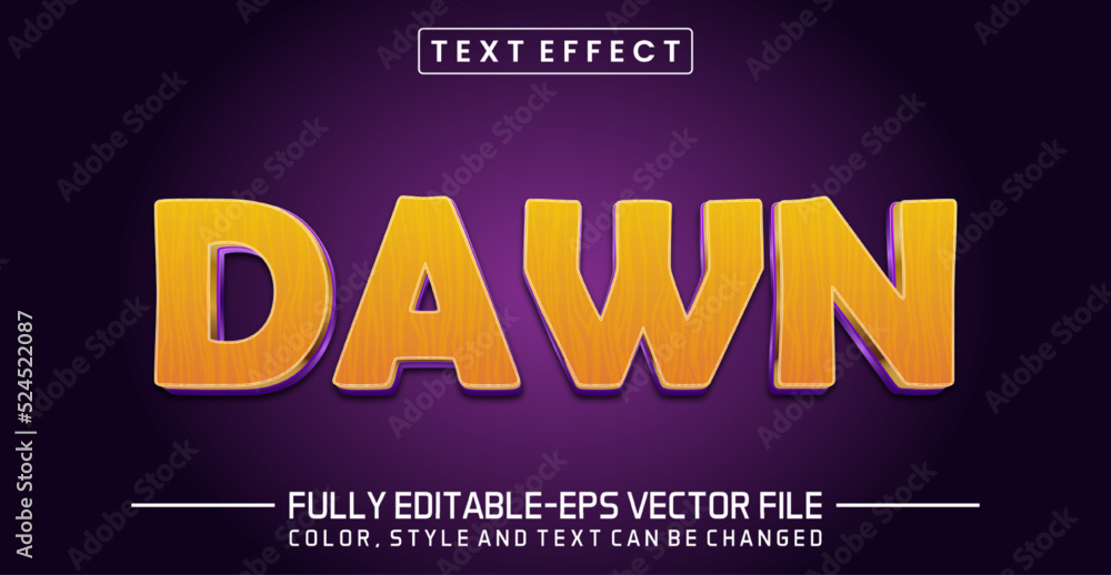 Dawn Editable text style effect Dawn Editable text style effect