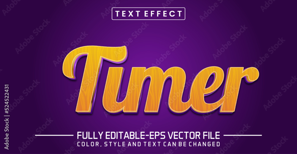 Timer Editable text style effect