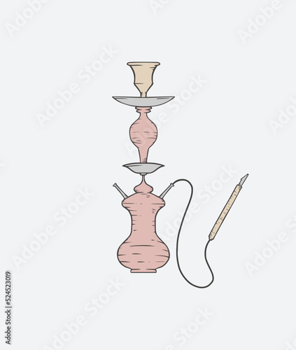hookah hand draw smoking object