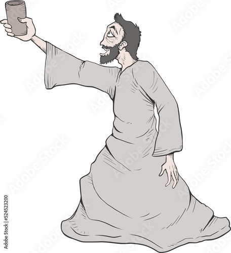 Beggar man illustration