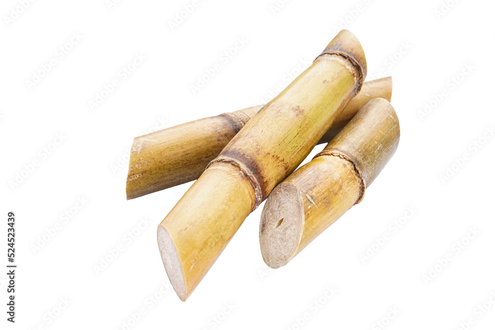 Fototapeta premium Sugarcane isolated on white background, closeup.