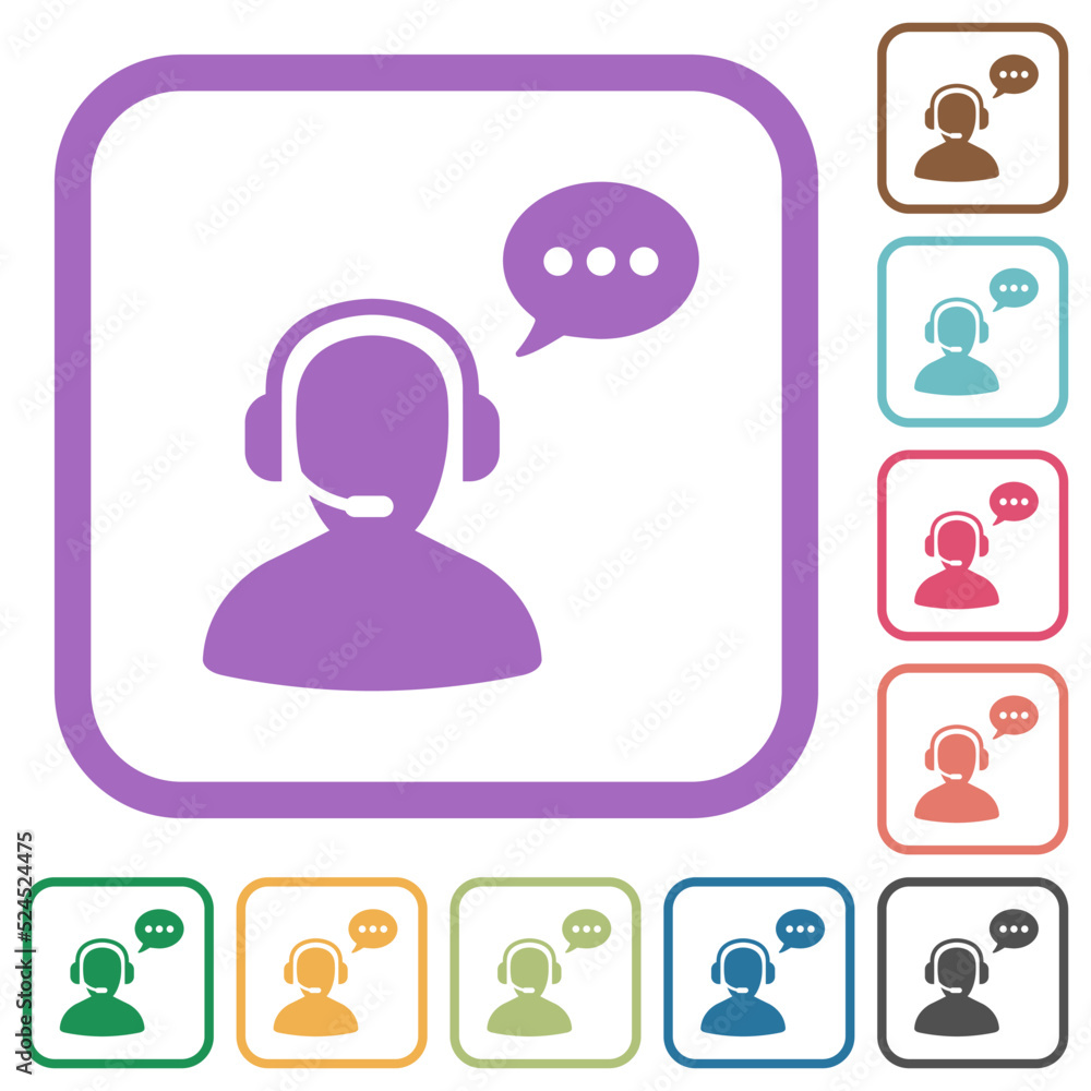 Talking operator active solid simple icons Talking operator active solid simple icons