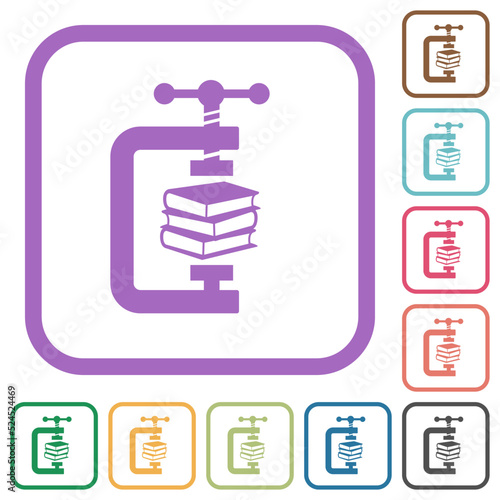 compressing books with vise clamp simple icons