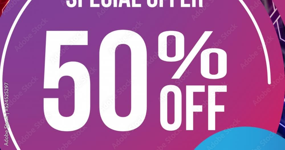 Animation of 50 percent off over network of connections Animation of 50 percent off over network of connections