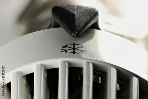 thermostatic radiator valve at frost protection position