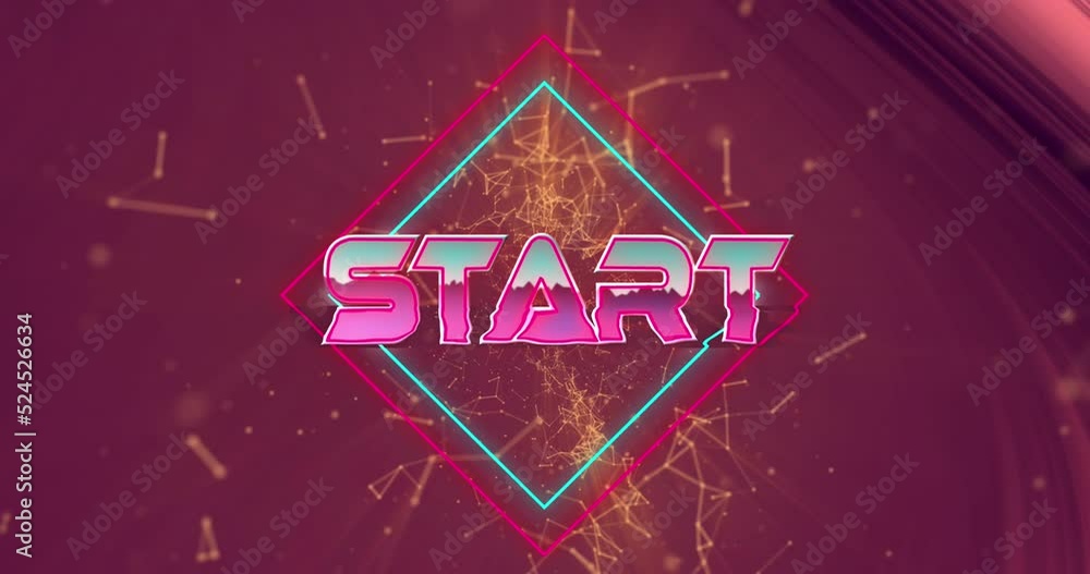 Animation of start text over shapes