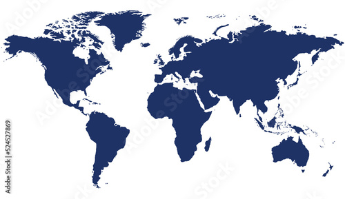 World Map on Transparent Background