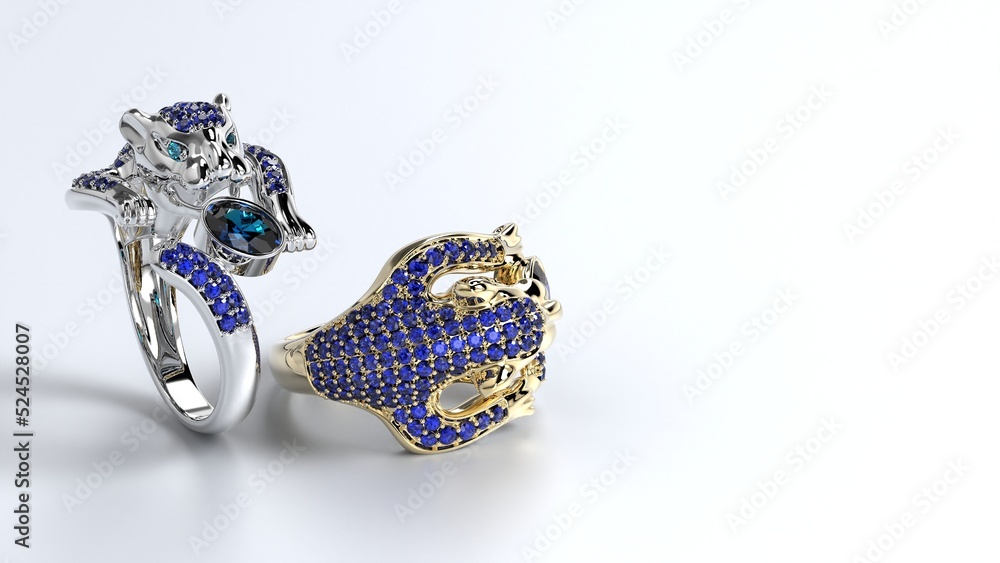 beautiful male or female tiger or panther or leapord or wild cat or lion ring color stones yellow or rose or white gold or platinum 3d render beautiful male or female tiger or panther or leapord or wild cat or lion ring color stones yellow or rose or white gold or platinum 3d render