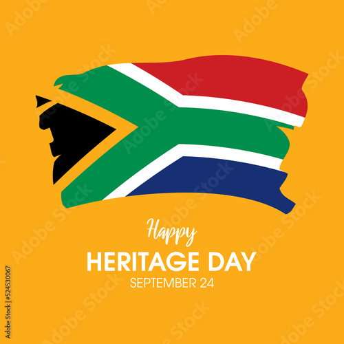 Happy Heritage Day South Africa vector. Abstract paintbrush grunge Flag of South Africa icon. September 24. Important day