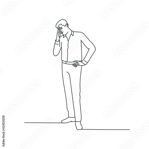 Businessman thinks, doubts.