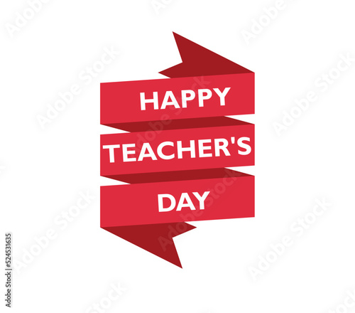 Happy teacher's day vector poster design, best teacher ever, school elements set