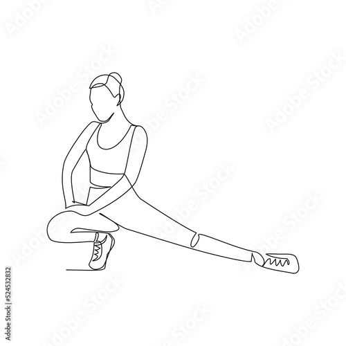 Vector illustration of a girl doing sports exercises
