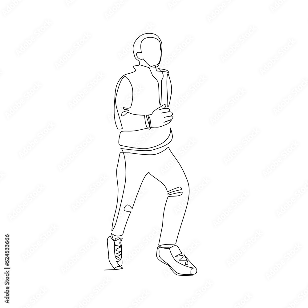 Running man vector illustration drawing in line art style Running man vector illustration drawing in line art style