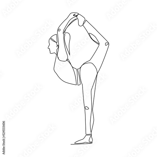 Vector illustration of a girl doing sports exercises
