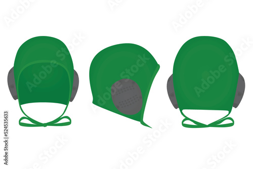 Green water polo cap. vector
