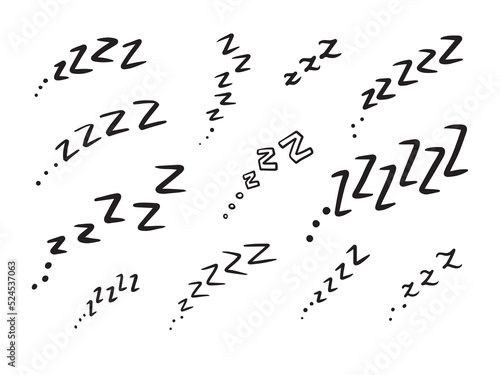 zzz doodle illustration drawing symbol for sleep cartoon vector