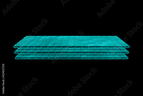 3D nanolayers illustration, structural color, electron microscope  photo