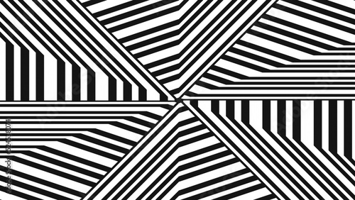  striped background. Raster geometric ornament. black and white stripes. monochrome ornamental background. design for decor,print.background in 4k format 3840 х 2160.
