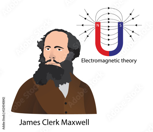 illustration of physics, James Clerk Maxwell,  the classical theory of electromagnetic radiation, electromagnetic radiation consists of waves of the electromagnetic field photo