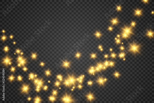 Brilliant gold dust vector shine. Glittering shiny ornaments for background. Vector illustration.	