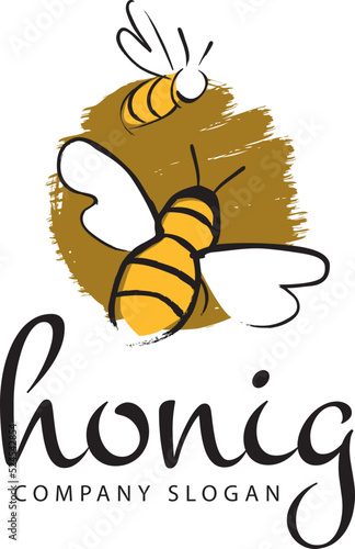 Honig Bienen, Logo, Etikett, Label, Buch