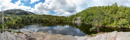 Tjødnane lakes Prekestolen (Preikestolen) in Rogaland in Norway (Norwegen, Norge or Noreg)