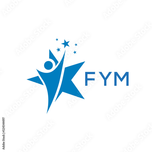 FYM Letter logo white background .FYM Business finance logo design vector image in illustrator .FYM letter logo design for entrepreneur and business.
 photo