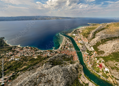 croatia, cetina, river, sea, beach, traveling, ships, hills, panorama,