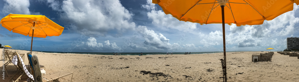 Panorama Shows Relaxing Fort Lauderdale Beach Scene Panorama Shows Relaxing Fort Lauderdale Beach Scene