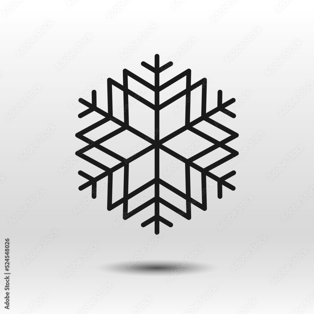 Snowflake vector icon. Black vector element isolated on white background. Best for seamless patterns, decoration, and your design. Snowflake vector icon. Black vector element isolated on white background. Best for seamless patterns, decoration, and your design.
