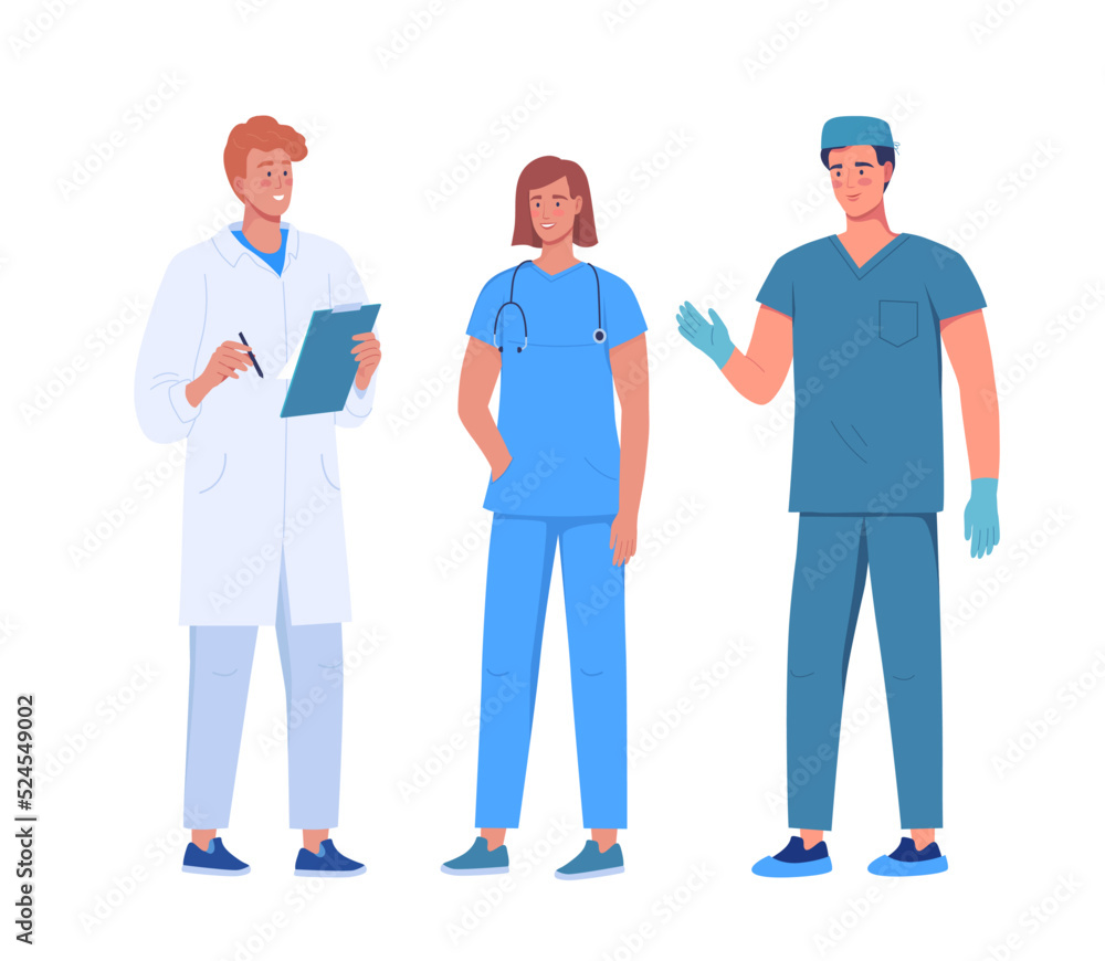 Medical workers discuss a medicine treatments methods Medical workers discuss a medicine treatments methods