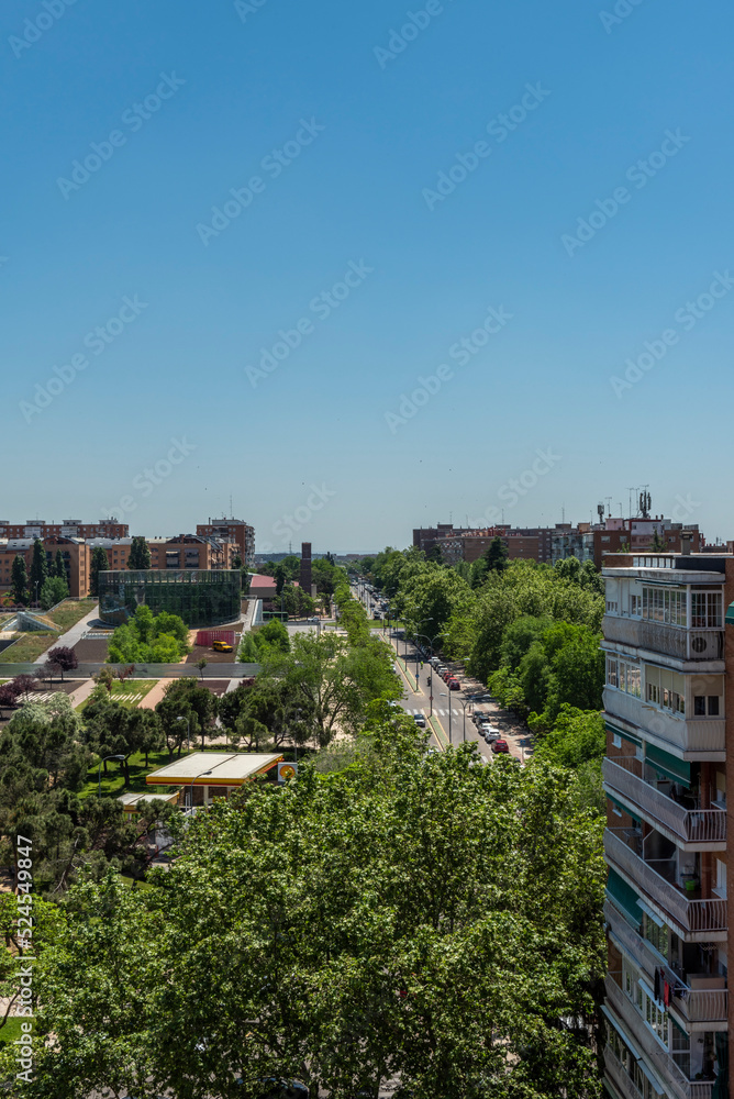 Views of the city of Alcorcón full of trees and wide avenues