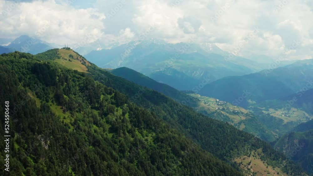 Aerial view of forests and nature in north Georgia caucasus mountains. Travel in Svaneti Aerial view of forests and nature in north Georgia caucasus mountains. Travel in Svaneti