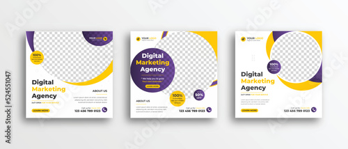 Digital Marketing Agency Social Media Post banner template design vector. Web banner set design layout with graphic element.