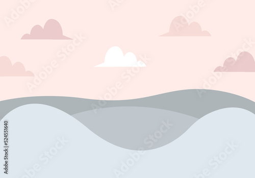 Vector hand drawn abstract mountains and hills. Mountain landscape. Trendy wallpapers. 
