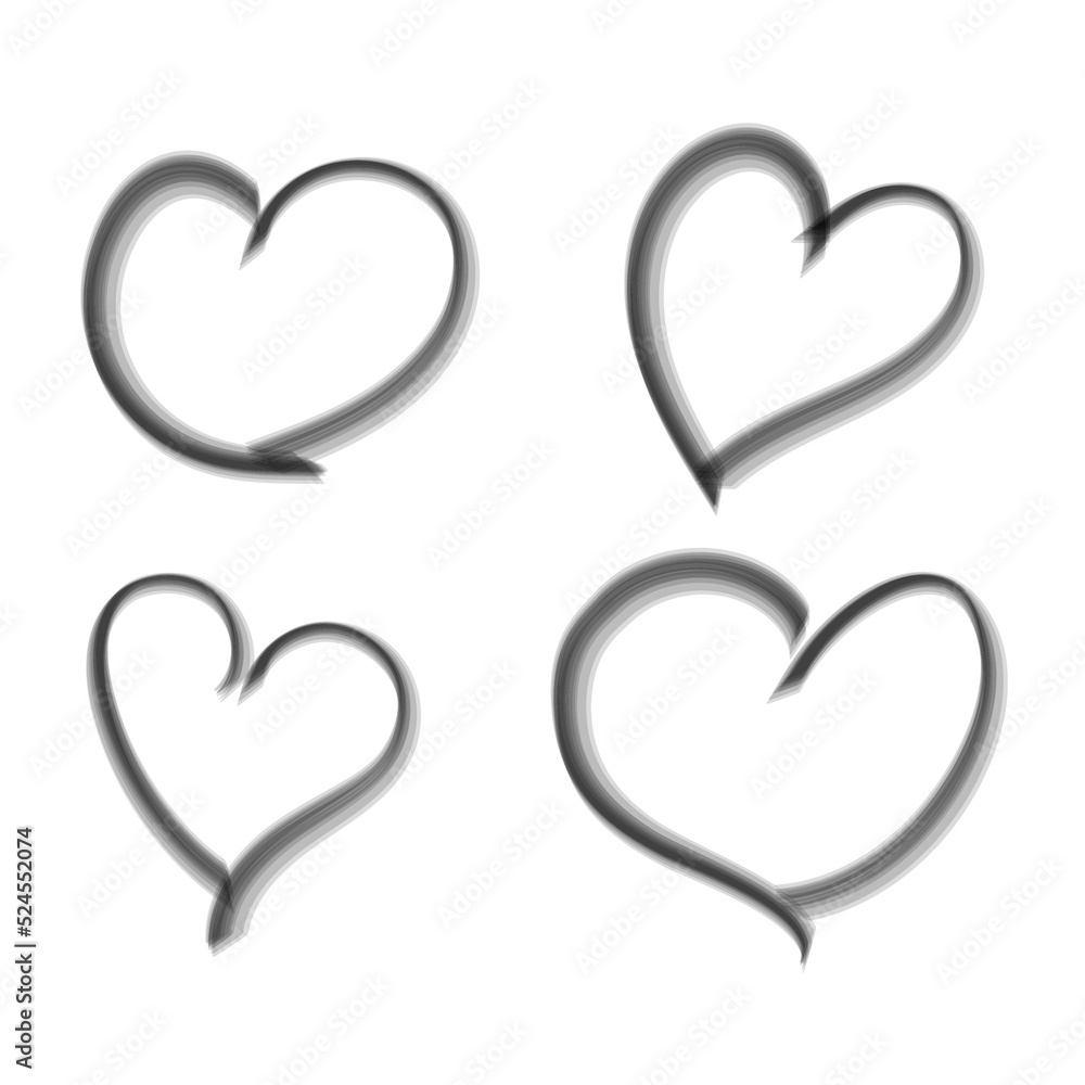 Cute set of hand drawn heart shapes. Doodle elements isolated on white background. Vector illustration. Cute set of hand drawn heart shapes. Doodle elements isolated on white background. Vector illustration.