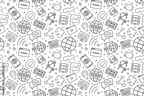 Vector internet pattern. Internet seamless background	
