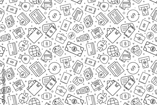 Vector payment pattern. Payment seamless background	

