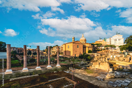 Rome capital city roman forum touristic destination for vacations historical archeological