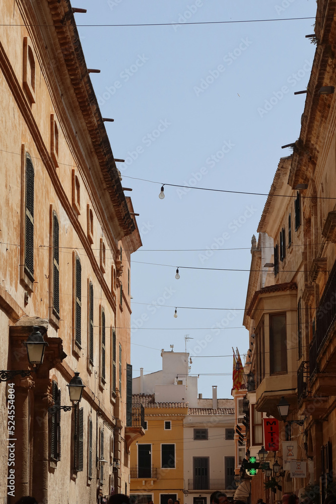 Ciutadella, Menorca (Minorca), Spain. Beautiful, narrow streets of Ciutadella.