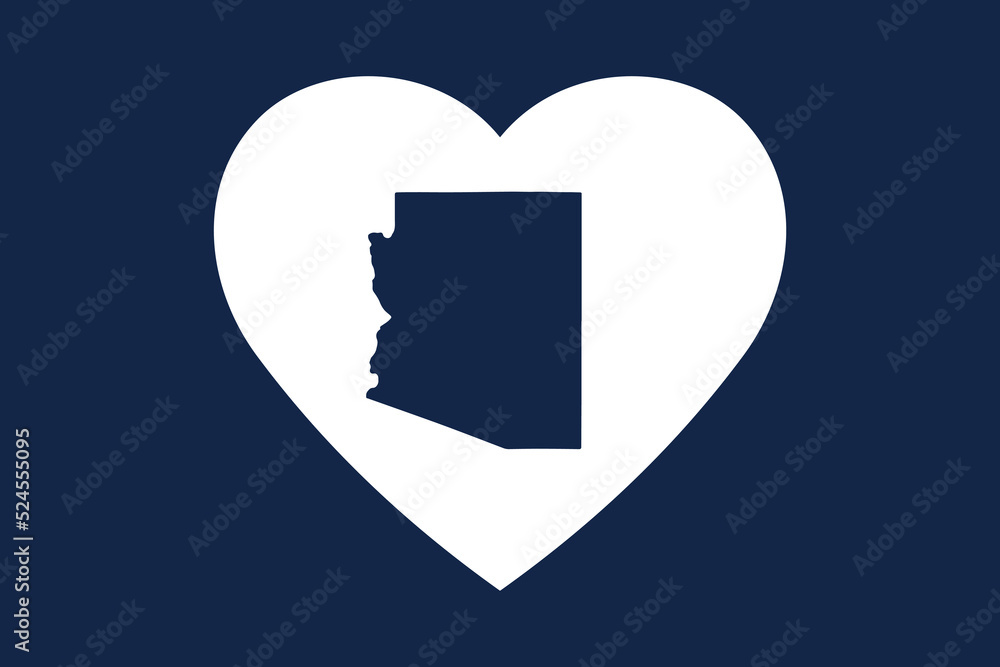 Patriotic heart symbol. US American state inside the heart shape. Patriotic heart symbol. US American state inside the heart shape.