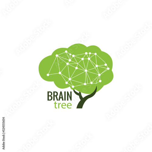 brain tree, vector logo template. Excellent logo.