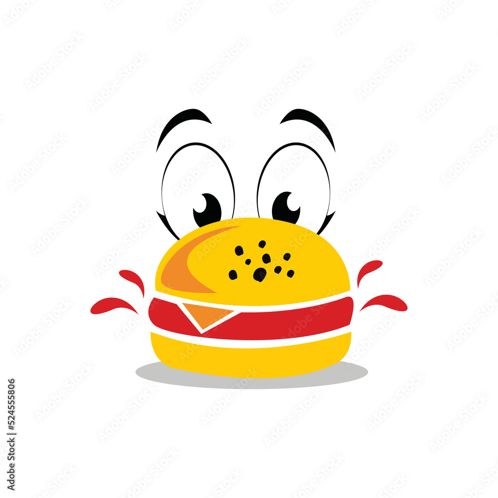 burger mascot, burger logo, hamburger cartoon Stock Vector | Adobe Stock