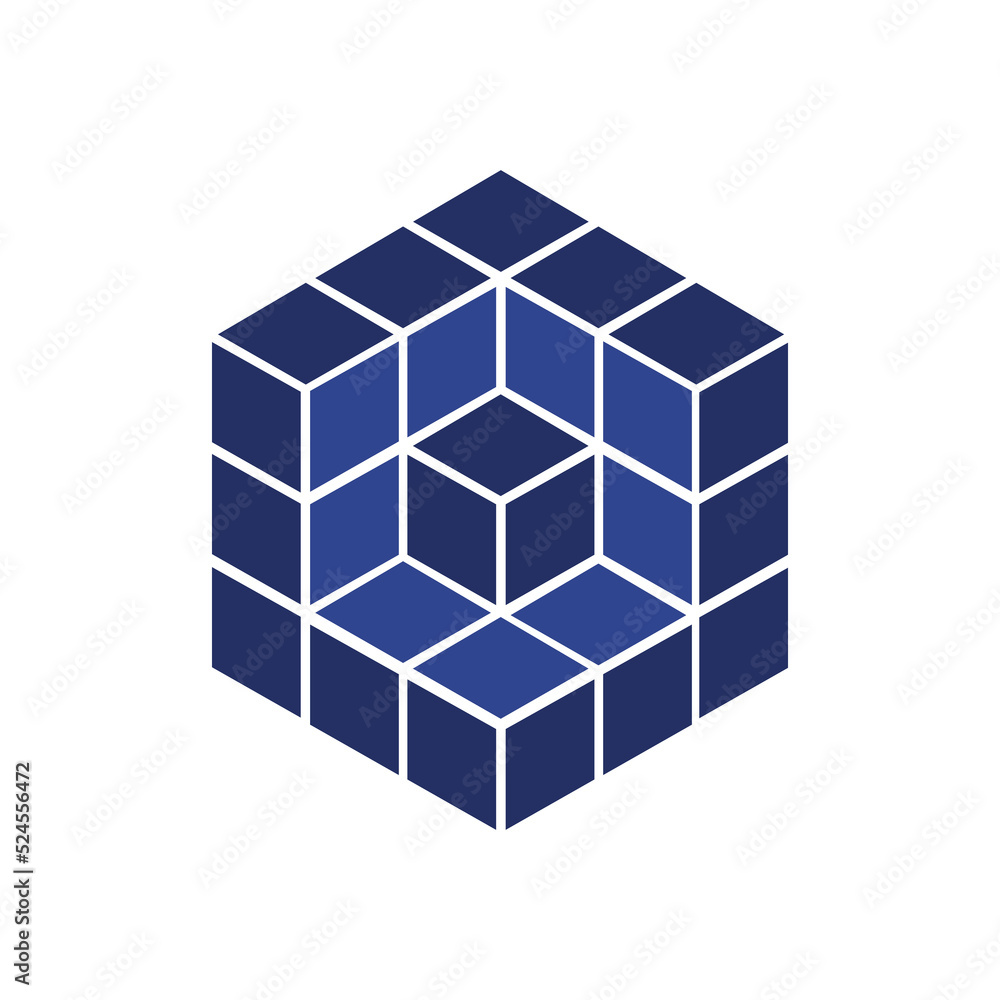 Obraz premium cube emblem, cubes logo icon