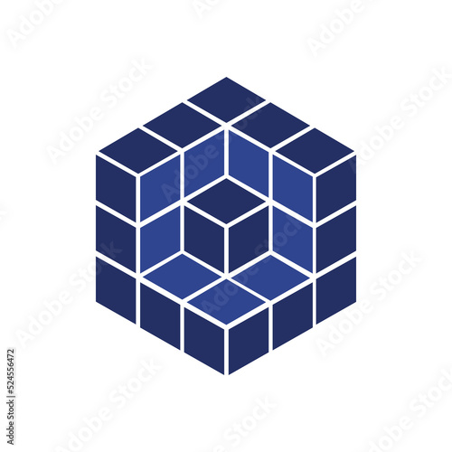cube emblem  cubes logo icon