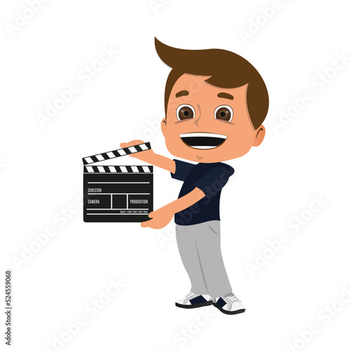 Movie director mascot, cartoon character