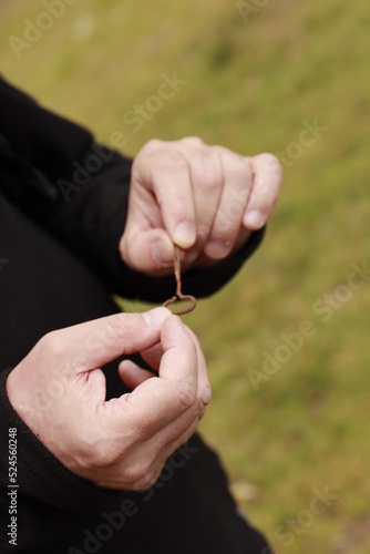 Old key in the hands