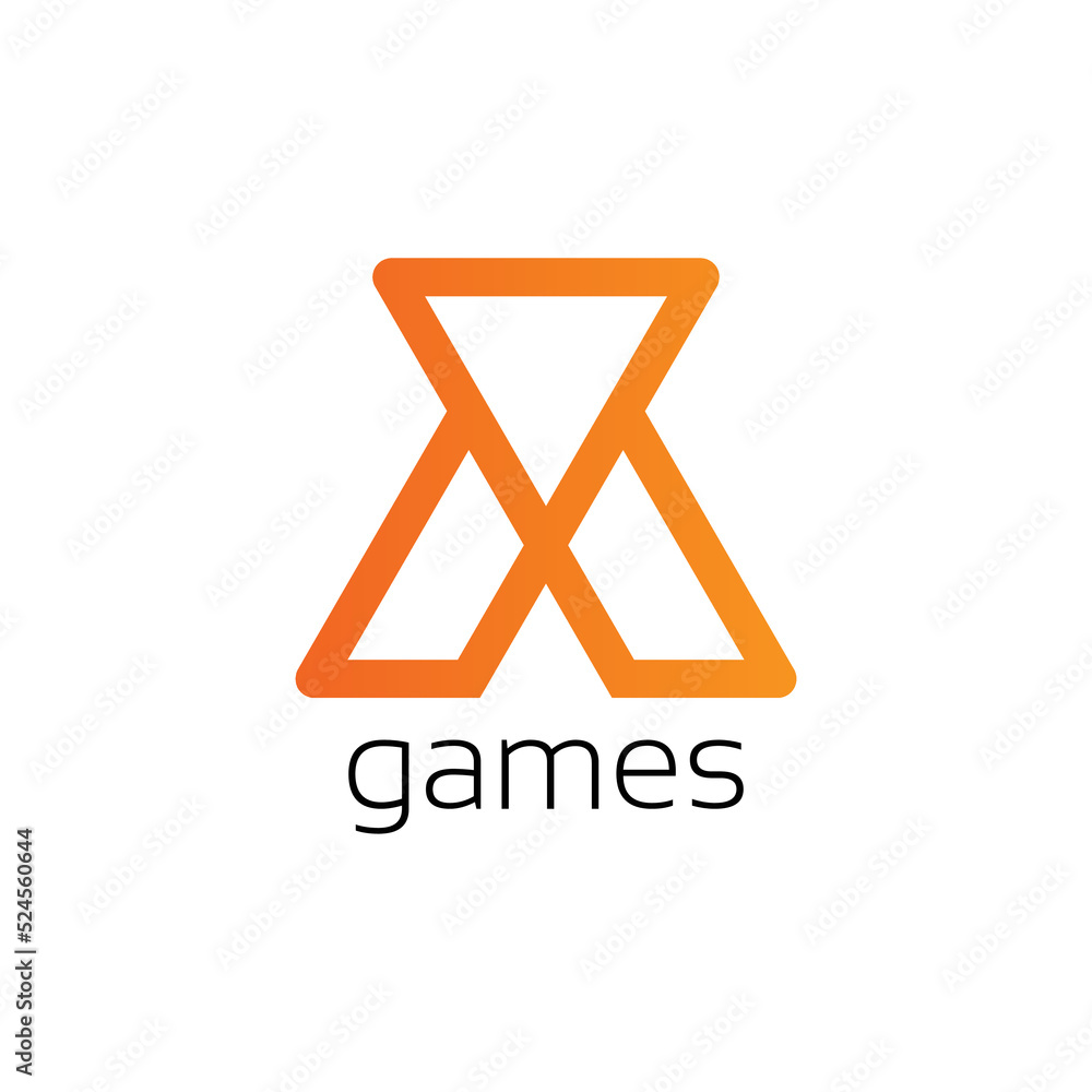 Fototapeta premium X game company logo gamer logo, play games icon